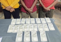 police arrest 3 for possession of fake indian currency
